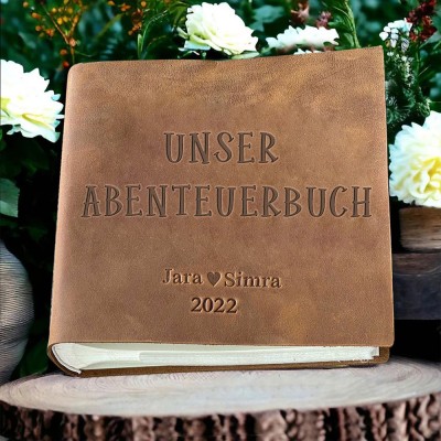 Unser Abenteuer Buch personalisiert Leder Fotoalbum für Valentinstag Jahrestag Geschenkideen