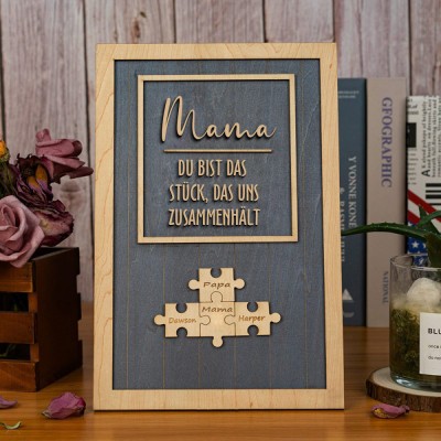 Personalisierte Mama Puzzle Zeichen einzigartige Holzschild für Muttertag Weihnachtsgeschenk