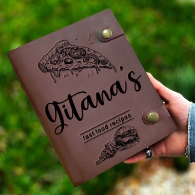 Personalisierte Leder-Rezeptbuch für Familie Weihnachtsgeschenk
