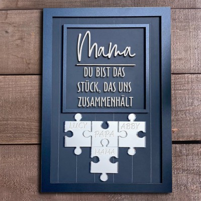 Benutzerdefinierte Mama Puzzle Zeichen mit Namen Stück Das Uns Zusammen für Muttertag Geschenk Hält