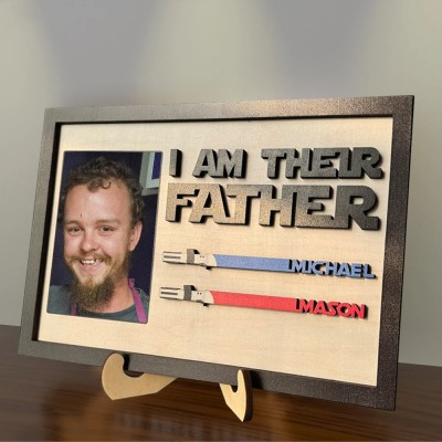 Personalisierte Ich bin ihr Vater Papa Holz Zeichen mit Kindernamen für den Vatertag Geschenk