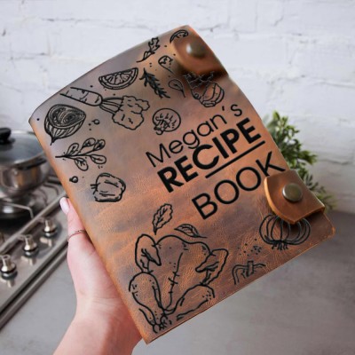 Personalisierte Leder-Rezeptbuch für Mama Oma Familie Weihnachtsgeschenk