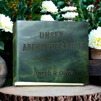 Unser Abenteuer Buch personalisiert Leder Fotoalbum für Valentinstag Jahrestag Geschenkideen