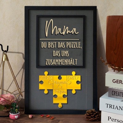 Benutzerdefinierte Mama Puzzle Zeichen mit Namen Stück Das Uns Zusammen für Muttertag Geschenk Hält