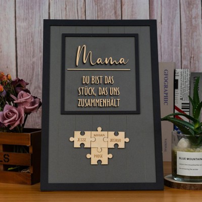 Personalisierte Mama Puzzle Zeichen einzigartige Holzschild für Muttertag Weihnachtsgeschenk