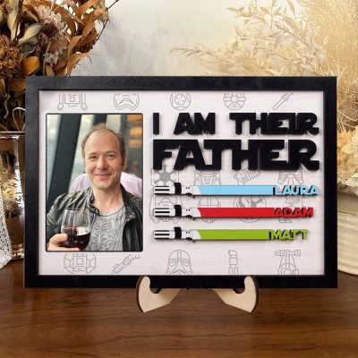 Personalisierte Ich bin ihr Vater Papa Holz Zeichen mit Kindernamen für den Vatertag Geschenk