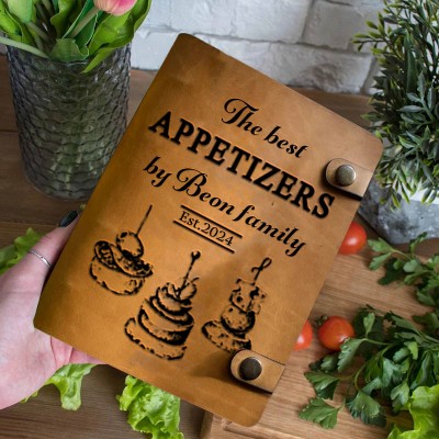 Personalisierte Leder-Rezeptbuch für Familie Weihnachtsgeschenk