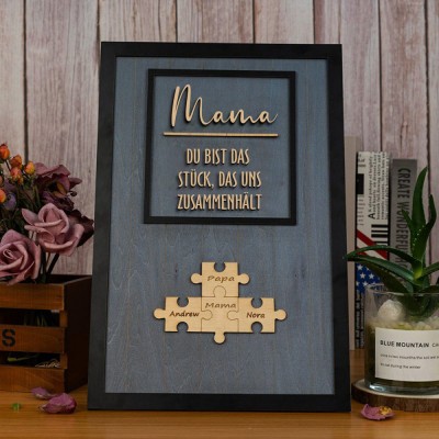 Personalisierte Mama Puzzle Zeichen einzigartige Holzschild für Muttertag Weihnachtsgeschenk