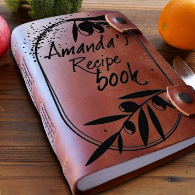 Personalisierte Leder-Rezeptbuch für Mama Oma Familie Weihnachtsgeschenk