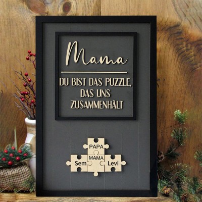 Benutzerdefinierte Mama Puzzle Zeichen mit Namen Stück Das Uns Zusammen für Muttertag Geschenk Hält