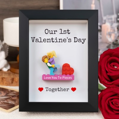 Personalisierter Paar-Minifiguren-Rahmen Mit Ihren Namen Als Valentinstagsgeschenk