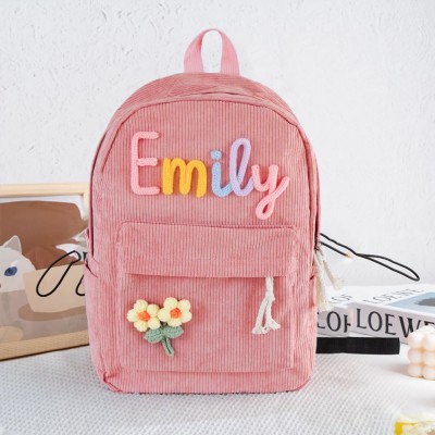 Personalisierter Kinderrucksack mit Namen, Schultasche für Mädchen und Jungen, Geschenk zum Schulanfang
