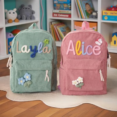 Personalisierter Kinderrucksack mit Namen, Schultasche für Mädchen und Jungen, Geschenk zum Schulanfang
