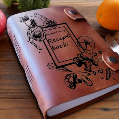 Personalisierte Leder-Rezeptbuch für Mama Oma Familie Weihnachtsgeschenk