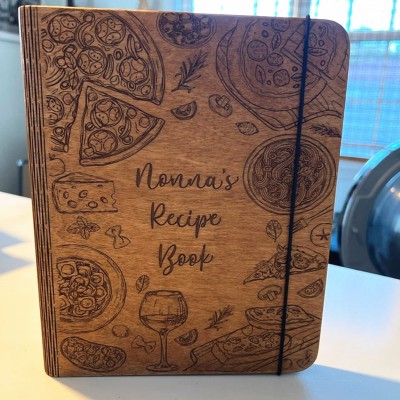 Personalisiertes Holz Rezept Buch Blank Binder Kochbuch für Mama Oma Familie Weihnachten Jahrestag Geschenk
