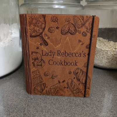Benutzerdefinierte Holz Rezept Buch Blank Binder Kochbuch für Weihnachten Familie Jahrestag Geschenk