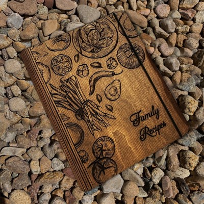 Personalisierte Holz Rezept Buch Blank Binder Kochbuch für Familie Weihnachten Jahrestag Geschenk