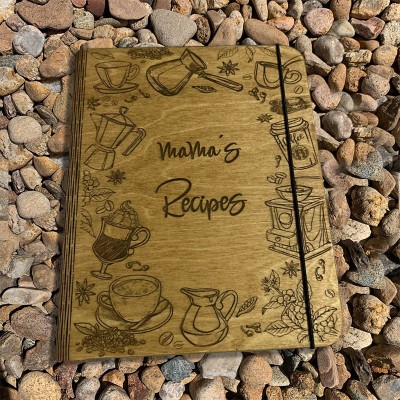 Personalisierte Holz Rezept Buch Blank Binder Kochbuch für Familie Weihnachten Jahrestag Geschenk