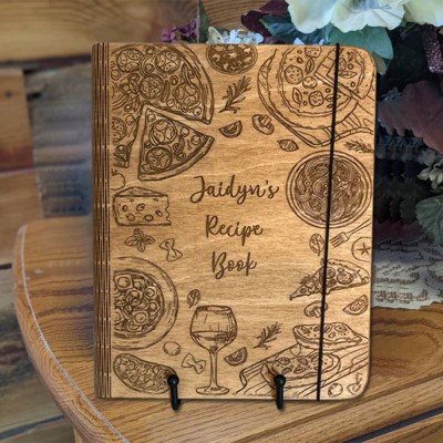 Personalisierte Holz Rezept Buch Blank Binder Kochbuch für Familie Weihnachten Jahrestag Geschenk