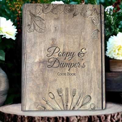 Personalisierte Holz Rezept Buch Blank Binder Kochbuch für Familie Weihnachten Jahrestag Geschenk