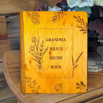 Personalisierte Holz Rezept Buch Blank Binder Kochbuch für Familie Weihnachten Jahrestag Geschenk