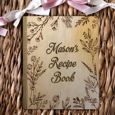 Personalisierte Holz Rezept Buch Blank Binder Kochbuch für Familie Weihnachten Jahrestag Geschenk