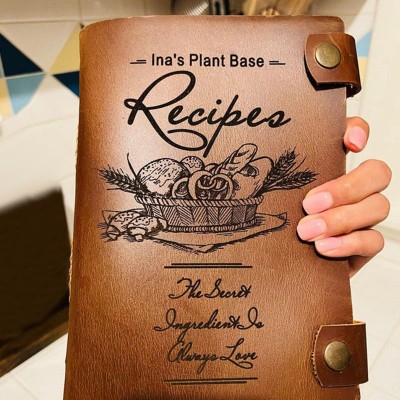 Personalisierte Leder-Rezeptbuch für Familie Weihnachtsgeschenk