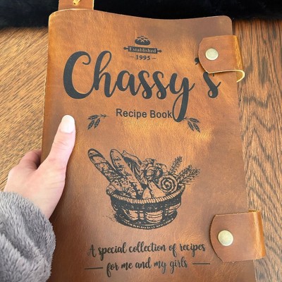Personalisierte Leder-Rezeptbuch für Familie Weihnachtsgeschenk