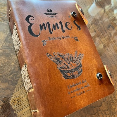 Personalisierte Leder-Rezeptbuch für Mama Oma Familie Weihnachtsgeschenk