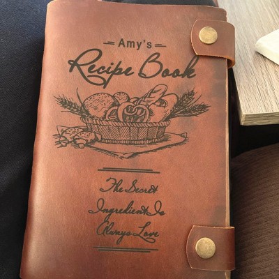 Personalisierte Leder-Rezeptbuch für Familie Weihnachtsgeschenk