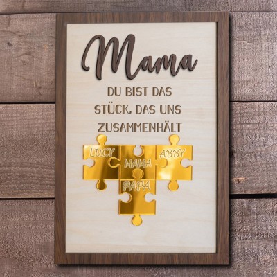 Benutzerdefinierte Mama Puzzle Zeichen mit Namen Stück Das Uns Zusammen für Muttertag Geschenk Hält