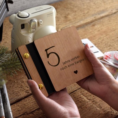 Unsere hölzerne Abenteuer Buch personalisierte Leder Fotoalbum für Valentinstag Jahrestag Geschenkideen