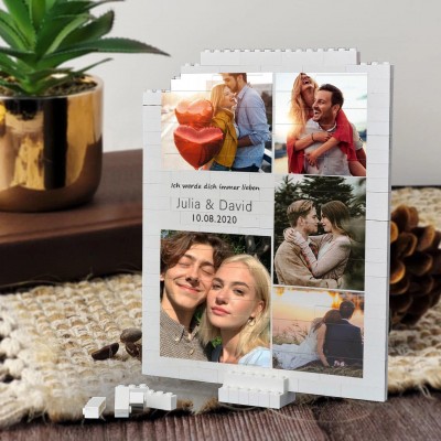 Personalisierte Foto Building Block Puzzle für Paare Valentinstag Geschenk