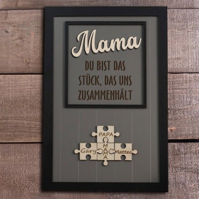 Personalisierte Mama Puzzle Zeichen Einzigartige Holz Zeichen für Muttertag Geschenk