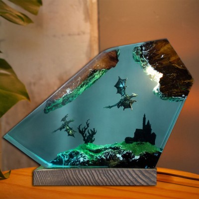 Drachenharz Holzlampe Kunstdekor für Zuhause