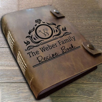 Personalisierte Leder-Rezeptbuch für Mama Oma Familie Weihnachtsgeschenk