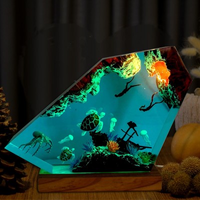 Mysteriöse Ozean Harz Holz Lampe Kunst Dekor für Zuhause