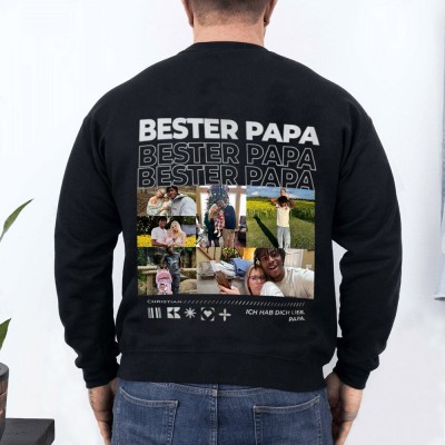 Benutzerdefinierte BESTER PAPA T-shirt Sweatshirt Hoodie mit Fotos für den Vatertag