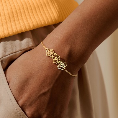 Personalisierte Handgefertigte Geburt Blume Armband Familie Geschenk für Oma Ehefrau Mutter Geburtstag Weihnachten