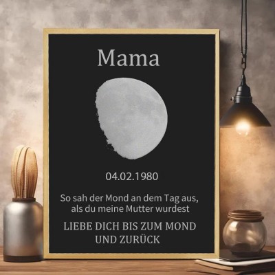 Benutzerdefinierte Mondphase Kunstrahmen für Mama Oma Muttertag Geschenk