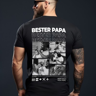 Benutzerdefinierte BESTER PAPA T-shirt Sweatshirt Hoodie mit Fotos für den Vatertag