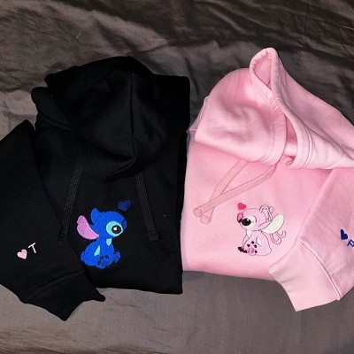Personalisierte Gestickte Paar Lovely Zeichen Hoodie für Valentinstag Geschenk