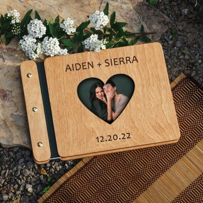 Unser Abenteuer Buch personalisiert Holz Fotoalbum für Valentinstag Jahrestag Geschenk