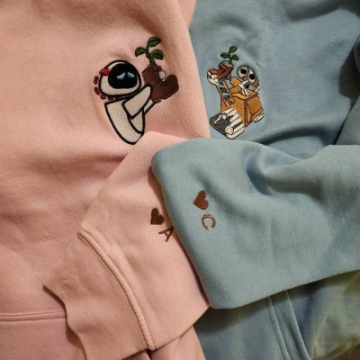 Personalisierte Gestickte Paar Lovely Zeichen Hoodie für Valentinstag Geschenk