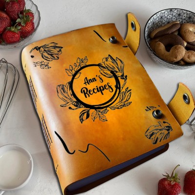 Personalisierte Leder-Rezeptbuch für Mama Oma Familie Weihnachtsgeschenk