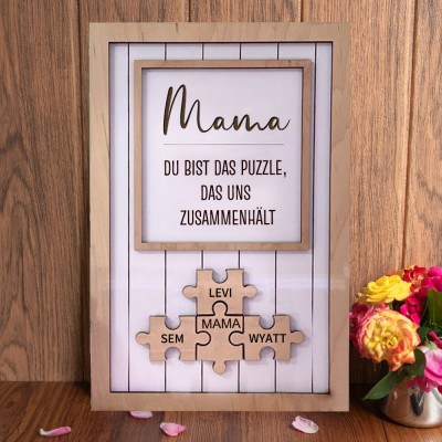 Benutzerdefinierte Mama Puzzle Zeichen mit Namen Stück Das Uns Zusammen für Muttertag Geschenk Hält