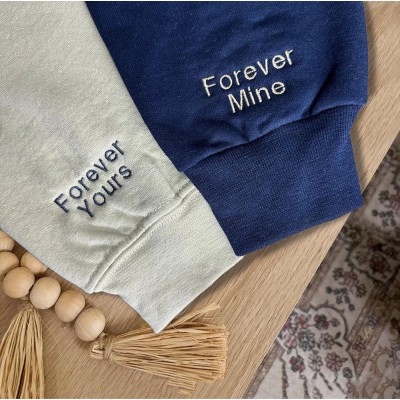 Benutzerdefinierte Bestickte Sweatshirt Matching seine und ihre Jahrestag Valentinstag Geschenk für ein Paar