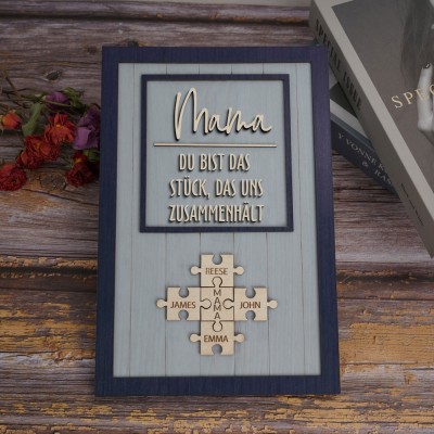 Personalisierte Mama Puzzle Zeichen einzigartige Holzschild für Muttertag Weihnachtsgeschenk