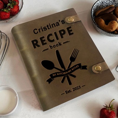 Personalisierte Leder-Rezeptbuch für Familie Weihnachtsgeschenk