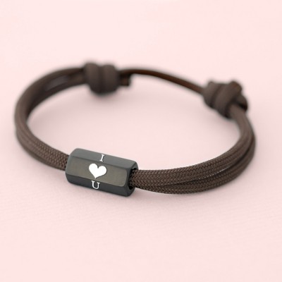 Personalisierte Herrenarmband mit Hexahedral Bead für ihn Valentinstag Geschenk